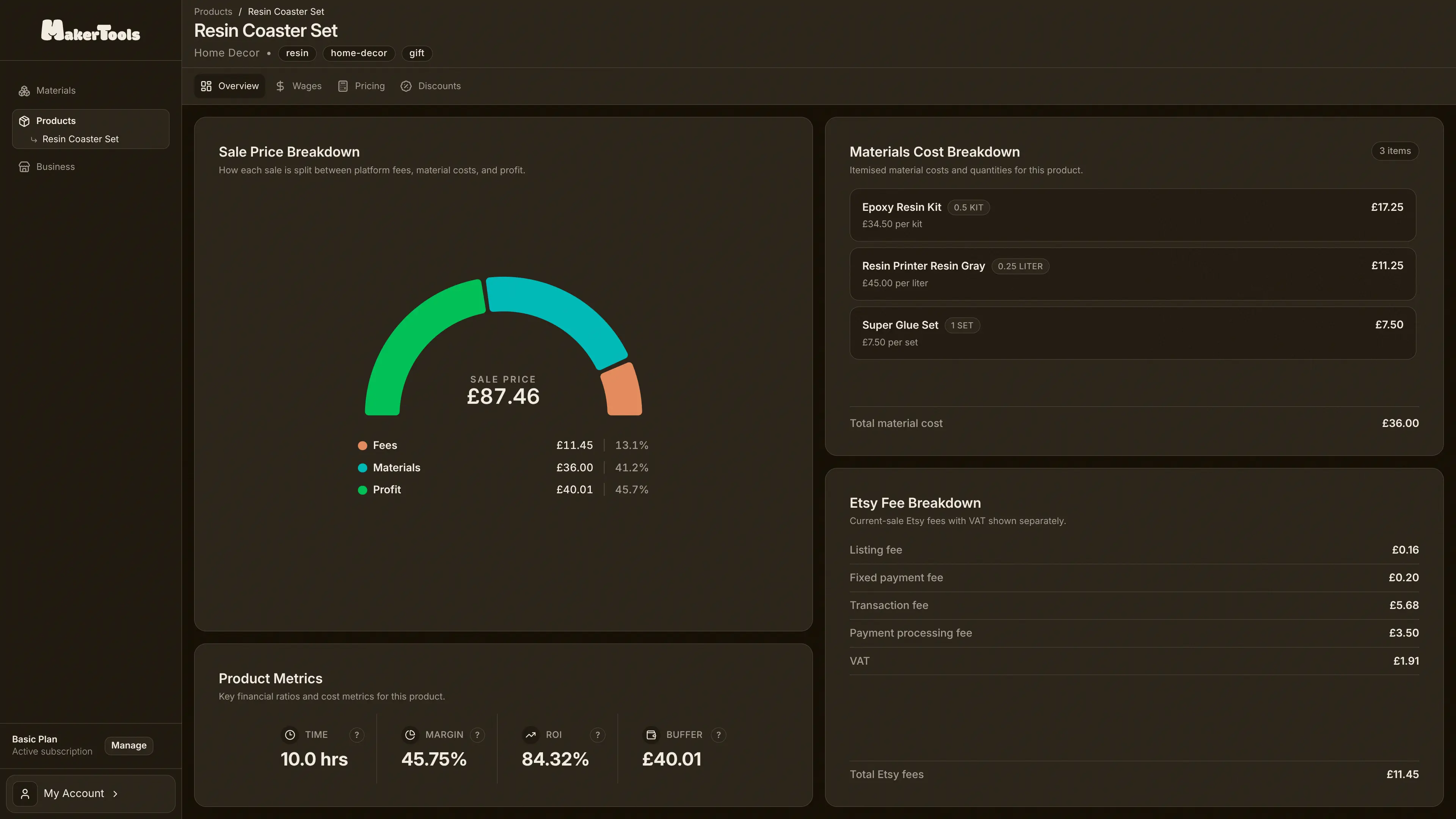 App dashboard example