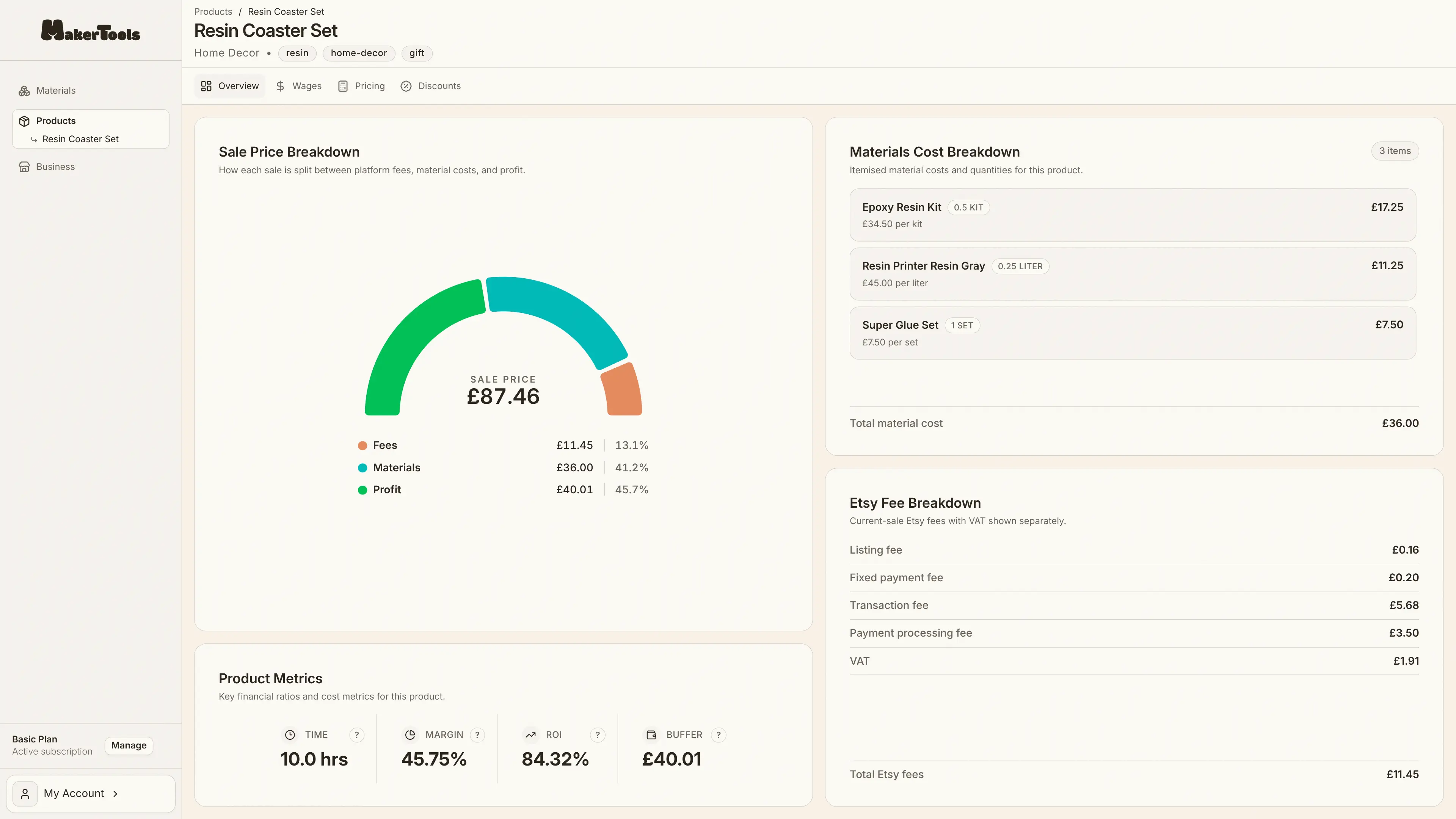 App dashboard example